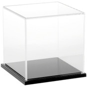 Plymor Clear Acrylic Display Case with Black Base, 6" x 6" x 6"