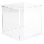 Plymor Clear Acrylic Display Case with Clear Base (Mirror Back), 6" x 6" x 6"