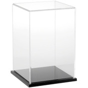 Plymor Clear Acrylic Display Case with Black Base, 6" W x 6" D x 9" H
