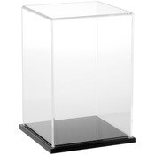 Plymor Clear Acrylic Display Case with Black Base, 6" W x 6" D x 9" H