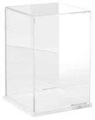 Plymor Clear Acrylic Display Case with Clear Base (Mirror Back), 6" W x 6" D x 9" H