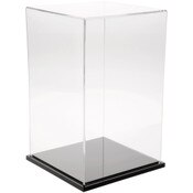 Plymor Clear Acrylic Display Case with Black Base, 7" W x 7" D x 11" H