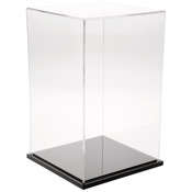 Plymor Clear Acrylic Display Case with Black Base, 7" W x 7" D x 11" H