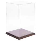 Plymor Clear Acrylic Display Case with Hardwood Base, 7" W x 7" D x 11" H