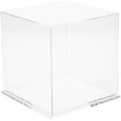 Plymor Clear Acrylic Display Case with Clear Base, 7" x 7" x 7"