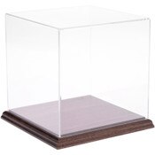 Plymor Clear Acrylic Display Case with Hardwood Base, 7" W x 7" D x 7" H