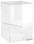 Plymor Clear Acrylic Display Case with Clear Base (Mirror Back), 8" W x 8" D x 12" H