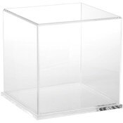 Plymor Clear Acrylic Display Case with Clear Base, 8" x 8" x 8"