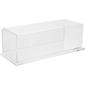 Plymor Clear Acrylic Display Case with Clear Base (Mirror Back), 9" x 3.5" x 3"