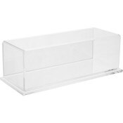 Plymor Clear Acrylic Display Case with Clear Base (Mirror Back), 9" x 3.5" x 3"