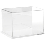Plymor Clear Acrylic Display Case with Clear Base (Mirror Back), 9" W x 6" D x 6" H