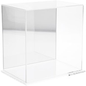 Plymor Clear Acrylic Display Case with Clear Base (Mirror Back), 9" W x 6" D x 9" H