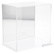 Plymor Clear Acrylic Display Case with Clear Base (Mirror Back), 9" W x 6" D x 9" H