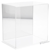 Plymor Clear Acrylic Display Case with Clear Base (Mirror Back), 9" W x 6" D x 9" H