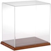 Plymor Clear Acrylic Display Case with Hardwood Base, 9" W x 6" D x 9" H