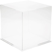 Plymor Clear Acrylic Display Case with Clear Base, 9" x 9" x 9"