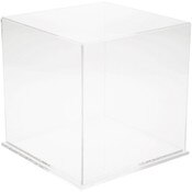 Plymor Clear Acrylic Display Case with Clear Base, 9" x 9" x 9"