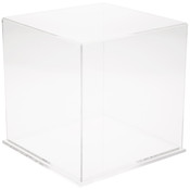 Plymor Clear Acrylic Display Case with Clear Base, 9" x 9" x 9"