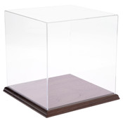 Plymor Clear Acrylic Display Case with Hardwood Base, 9" W x 9" D x 9" H