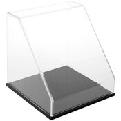 Plymor Clear Acrylic Slanted Front Display Case with Black Base, 10" x 10" x 10"