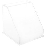 Plymor Clear Acrylic Slanted Front Display Case with Base, 10" x 10" x 10"
