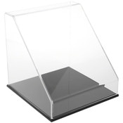 Plymor Clear Acrylic Slanted Front Display Case with Black Base, 12" x 12" x 12"