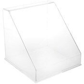 Plymor Clear Acrylic Slanted Front Display Case with Base, 12" x 12" x 12"