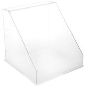 Plymor Clear Acrylic Slanted Front Display Case with Base, 12" x 12" x 12"