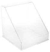 Plymor Clear Acrylic Slanted Front Display Case with Base, 12" x 12" x 12"