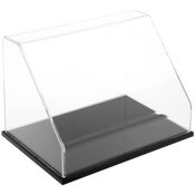 Plymor Clear Acrylic Slanted Front Display Case with Black Base, 12" W x 8" D x 8" H