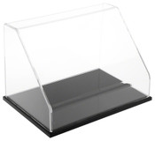 Plymor Clear Acrylic Slanted Front Display Case with Black Base, 12" W x 8" D x 8" H