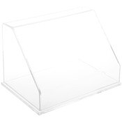 Plymor Clear Acrylic Slanted Front Display Case with Base, 12" W x 8" D x 8" H