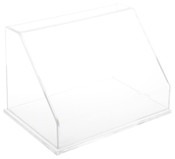 Plymor Clear Acrylic Slanted Front Display Case with Base, 12" W x 8" D x 8" H