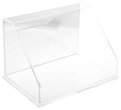 Plymor Clear Acrylic Slanted Front Display Case with Base (Mirror Back), 12" W x 8" D x 8" H