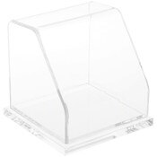 Plymor Clear Acrylic Slanted Front Display Case with Base, 4" x 4" x 4"