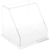 Plymor Clear Acrylic Slanted Front Display Case with Base, 6" x 6" x 6"