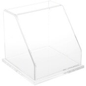 Plymor Clear Acrylic Slanted Front Display Case with Base, 6" x 6" x 6"