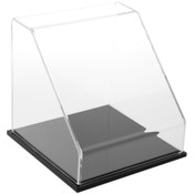 Plymor Clear Acrylic Slanted Front Display Case with Black Base, 8" x 8" x 8"