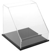 Plymor Clear Acrylic Slanted Front Display Case with Black Base, 8" x 8" x 8"