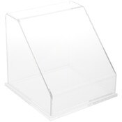 Plymor Clear Acrylic Slanted Front Display Case with Base, 8" x 8" x 8"