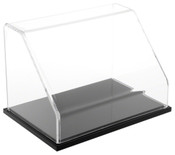 Plymor Clear Acrylic Slanted Front Display Case with Black Base, 9" W x 6" D x 6" H