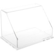 Plymor Clear Acrylic Slanted Front Display Case with Base, 9" W x 6" D x 6" H