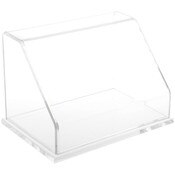 Plymor Clear Acrylic Slanted Front Display Case with Base, 9" W x 6" D x 6" H