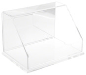 Plymor Clear Acrylic Slanted Front Display Case with Base (Mirror Back), 9" W x 6" D x 6" H