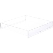 Plymor Clear Acrylic Square Open Top Merchandise Display Tray, 12" W x 12" D x 2" H