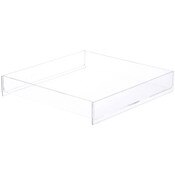 Plymor Clear Acrylic Square Open Top Merchandise Display Tray, 12" W x 12" D x 2" H