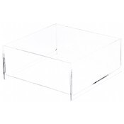 Plymor Clear Acrylic Square Open Top Merchandise Display Tray, 10" W x 10" D x 4" H