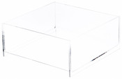 Plymor Clear Acrylic Square Open Top Merchandise Display Tray, 10" W x 10" D x 4" H
