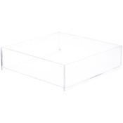 Plymor Clear Acrylic Square Open Top Merchandise Display Tray, 14" W x 14" D x 4" H