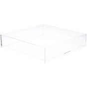 Plymor Clear Acrylic Square Open Top Merchandise Display Tray, 18" W x 18" D x 4" H